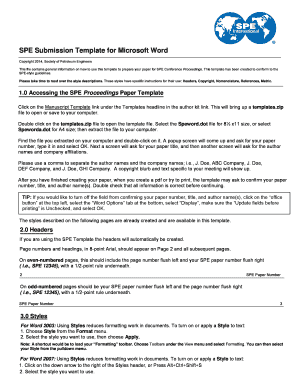 Manuscript paper - Manuscript Template Instructions - SPE Author Kits - Society of ... - epubs spe