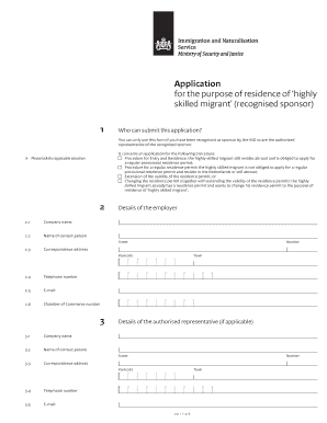 Highly Skilled Migrant Residence Application