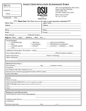 Insect Identification Submission Form