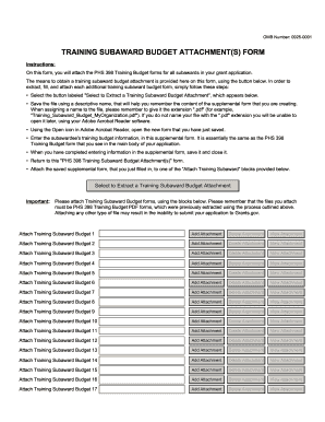 Training subaward budget attachment(s) form - Grants.gov - apply07 grants