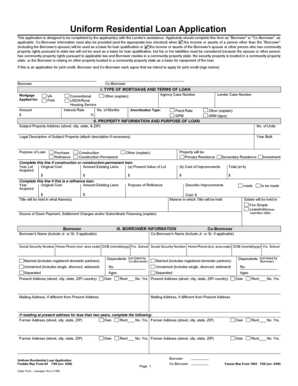 Uniform Residential Loan Application