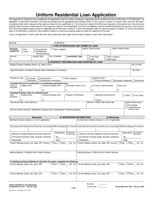 Uniform Residential Loan Application