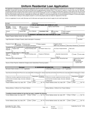 Uniform Residential Loan Application