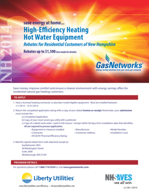 New Hampshire High-Efficiency Heating Rebate Application