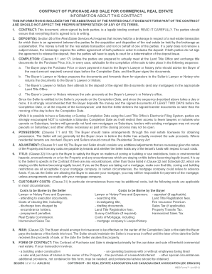 Contract of Purchase and Sale for Commercial Real Estate