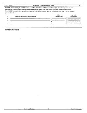 2013 Student Loan Interest and Education Expenses Form