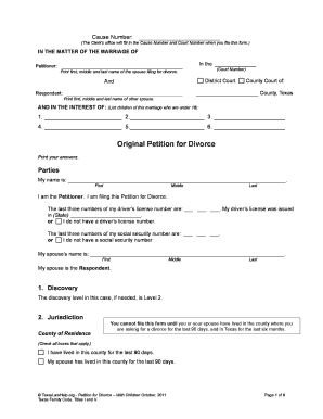 Texas Divorce Petition With Children