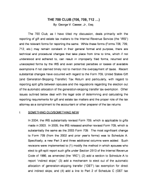 IRS Form 709 Gift Tax Return