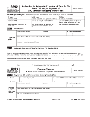 IRS Form 8892 Gift Tax Extension
