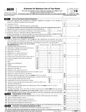 IRS Form 8829 Expenses for Business Use of Your Home