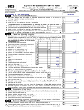 IRS Form 8829 Business Use of Home