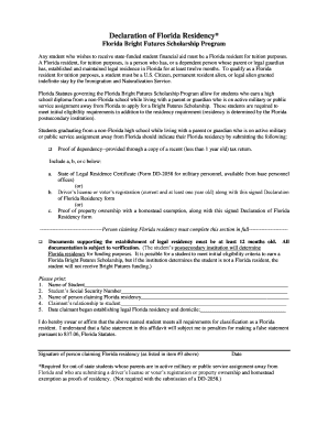 Florida Residency Declaration Form