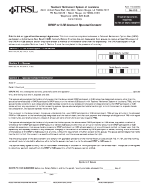 Louisiana DROP/ILSB Spousal Consent Form
