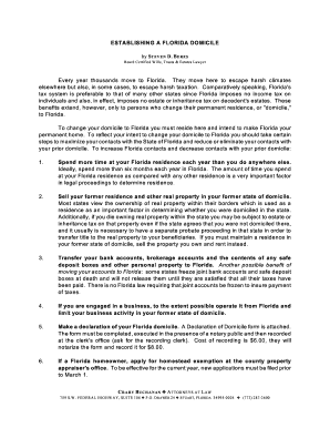 Florida Domicile Declaration Form