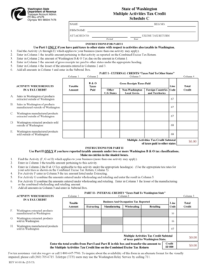 Washington Multiple Activities Tax Credit Form