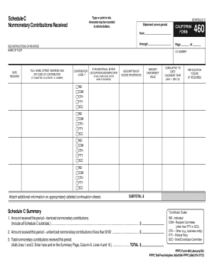California Form 460 Schedule C