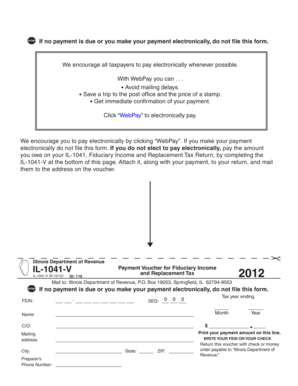 Illinois Payment Voucher for Fiduciary Income and Replacement Tax