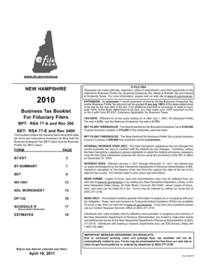 New Hampshire Business Tax Extension Application