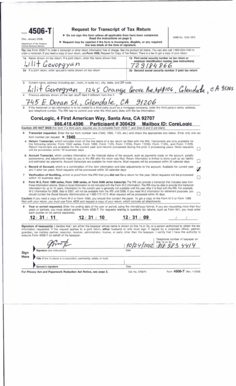 IRS Form 4506-T Request for Transcript of Tax Return