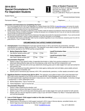 University of Illinois Special Circumstance Form