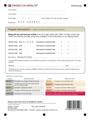 DTE Energy Program Participation Form
