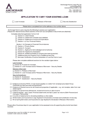 Loan Variation Application Form