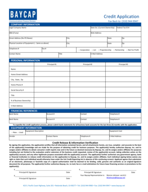 Credit Application Form