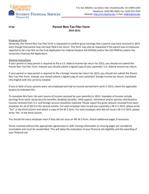Parent Non-Tax Filer Form