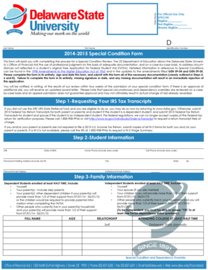Special Condition Form