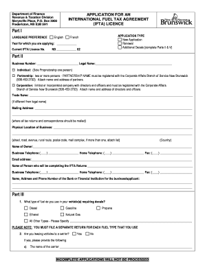 APPLICATION FOR AN INTERNATIONAL FUEL TAX AGREEMENT ... - pxw1 snb