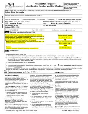 Massachusetts Substitute W-9 Form