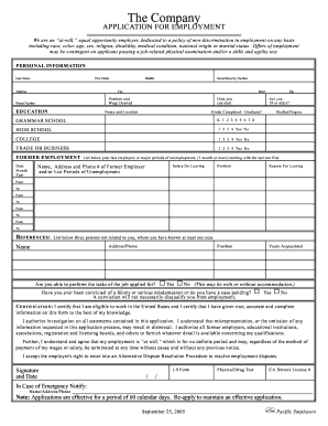 Employment Application Form