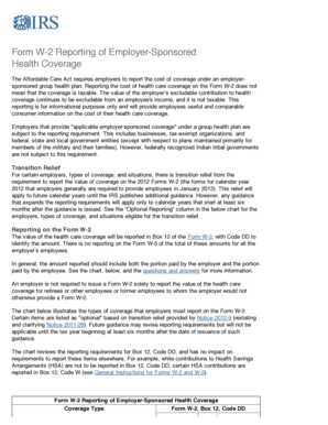 Form W-2 Health Coverage Reporting