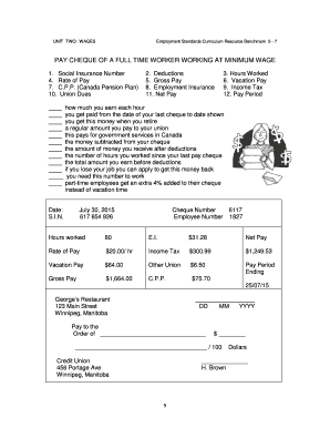 Canadian Paycheque Template
