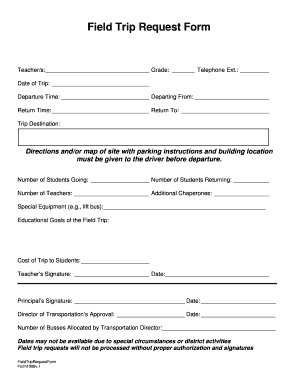 Field Trip Request Form
