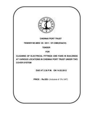 CHENNAI PORT TRUST TENDER NOMEE 35 b2011b DYCME bb