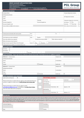 Credit Account Application Form