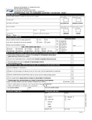 Missouri IFTA Quarterly Tax Return