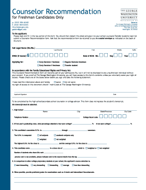 Counselor Recommendation Form