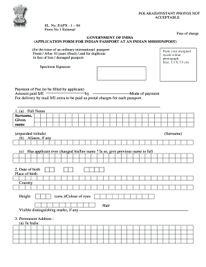 Indian Passport Application Form