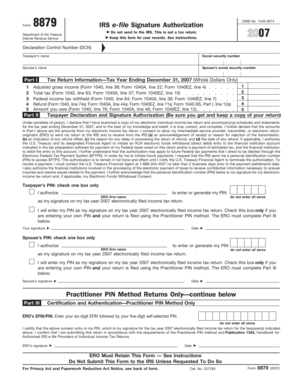 IRS Form 8879 e-file Signature Authorization