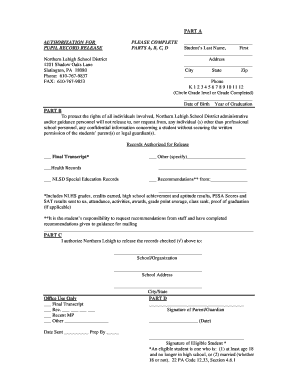 Pupil Record Release Authorization