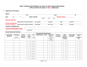 West Virginia Adult Family Medicaid Application