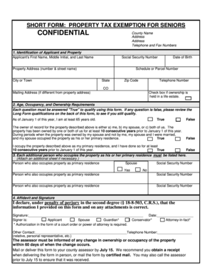 Property Tax Exemption for Seniors