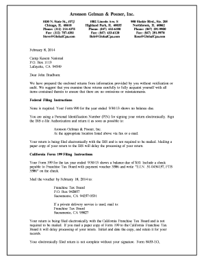 IRS Form 990 and California Tax Filing Instructions