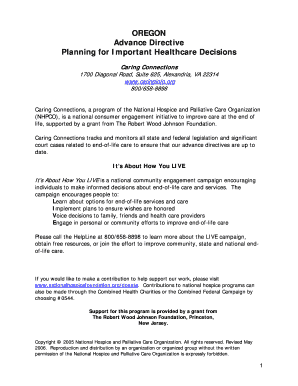 Oregon Advance Directive