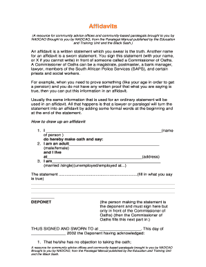 Affidavit Template