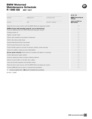 BMW Motorrad Maintenance Schedule