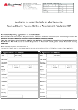 UK Advertisement Consent Application