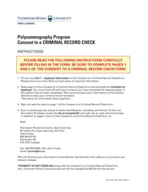 Consent to a Criminal Record Check
